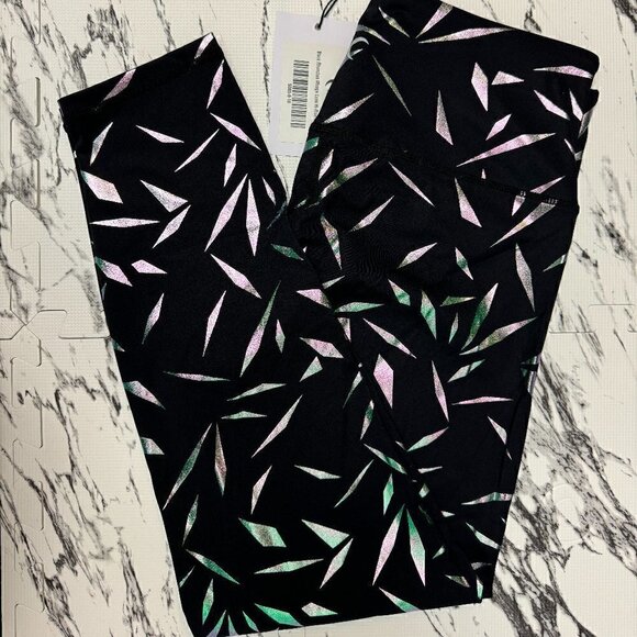 NWT - Zyia Black Rhombus Mirage Luxe Hi-Rise 7/8 Size 8-10 - Picture 5 of 8